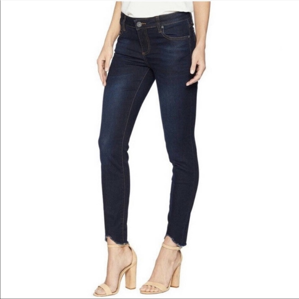 Kut Connie Ankle Curved Raw Hem Skinny Jeans